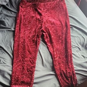 Killstar Women's Red Burntout Patterned Leggings